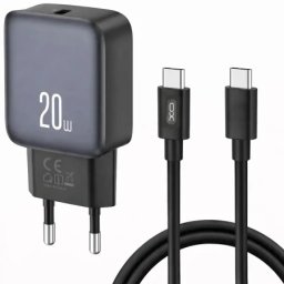Xo l153 usb tip c kućni punjač 20w pd + tip c kabl crni ( XO0358 )