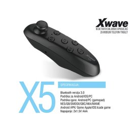 Xwave X5 crni BT daljinski upravljač za mobil/ VR naočare
