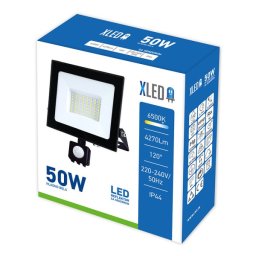 XLED 50W LED reflektor sa PIR senzorom,ventil,6500K,4270Lm,AC220-240V
