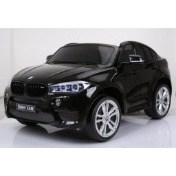 BMW X6 M Licencirani dvosed na akumulator sa kožnim sedištima i mekim gumama - Crni