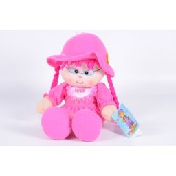 Plišana lutka pinky love sa pletenicama i šeširićem 31x11x48cm ( 021073 )