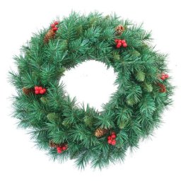 Božićni venac za vrata, zeleni, češeri, bobice, 30 cm ( 41-116000 )