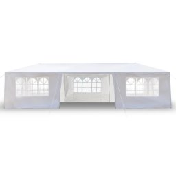 Baštenski paviljon Gazebo 3 x 9 m beli sa 8 bočnih strana