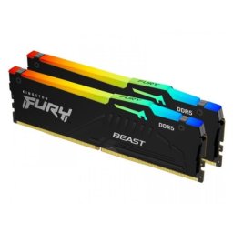 Kingston 64gb (2x32gb) 6400mt/s fury beast rgb expo kf564c32bbeak2-64 ram ddr5