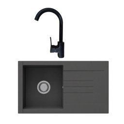 Set Sandonna Crna Granitna Sudopera sa slavinom