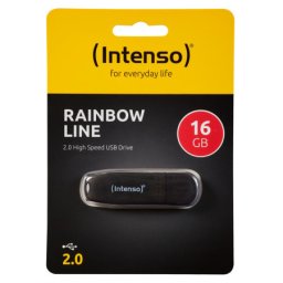 Intenso USB flash drive 16GB Hi-Speed USB 2.0, rainbow Line, crni - USB2.0-16GB/rainbow