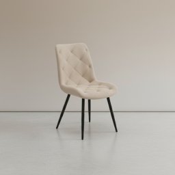 Trpezarijska stolica 1340 Bež/Metalne crne noge 520x590x880mm ( 775-518 )