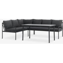 Lounge ugaona garnitura za 6 osoba crna