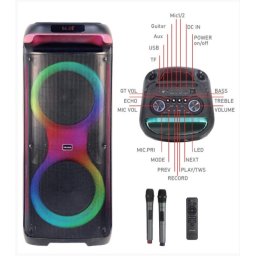 Microlab PT1200W karaoke zvucnik 400W, Bluetooth, LED, 11,1V/7200mAh, TWS, Aux, USB, microSD, + Mic*