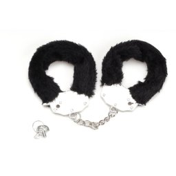 Metalne lisice crno krzno Furry Fun Cuffs