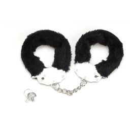 Metalne lisice crno krzno Furry Fun Cuffs