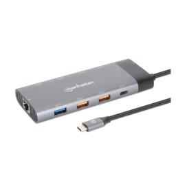 Manhattan docking station 130714 10in1 USB-C - 2xHDMI, 5xUSB, LAN, PD 100W