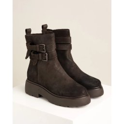 Ženske kožne poluduboke čizme L44201 braon