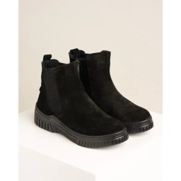 Kožne ženske poluduboke čizme 1380 crne