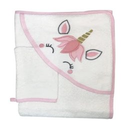 Bebekevi Peškir s kapuljačom 2/1 jednorog beli ( BEVI1249 )