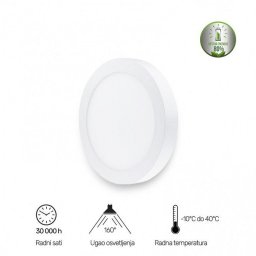 LED PANEL NADGRADNI KRUG 18W 6500K CW BBLINK