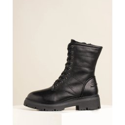 Ženske kožne poluduboke čizme 26293-45 crne