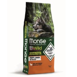 Monge BWild Grain Free Dog All Breeds Puppy and Junior Duck with Potatoes - 12 kg