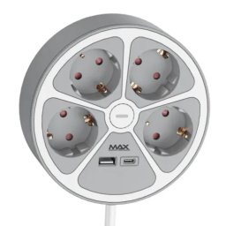 Produžni kabl sa prenaponskom zaštitom sa 4 utičnice MAX MPS-04UG-3M/3m/USB portovi
