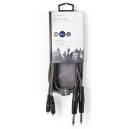 Nedis COTH23320GY15 Stereo Audio Cable, 2x6.35mm muski na 2xRCA muski 1.5m dark grey