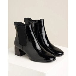 Ženske poluduboke čizme na blok petu 25327-45 crne