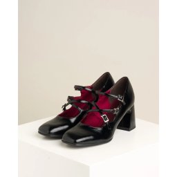 Ženske cipele na debelu štiklu 22458-45 crne