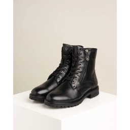 Kožne ženske poluduboke čizme 25219-41 crne