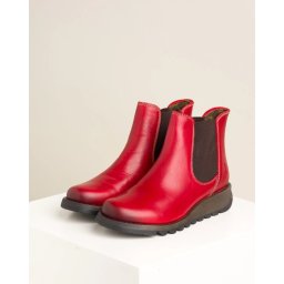 Ženske kožne poluduboke čizme 195 crvene