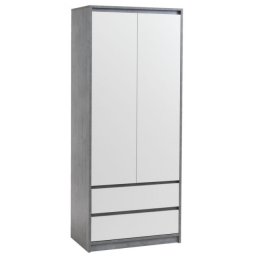 Ormar 80x193 bela/beton siva