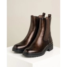 Ženske ravne poluduboke čizme 25428-43 braon