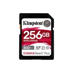 Kingston SD Card 256GB, Canvas React Plus Professional, SDXC Class10 UHS-II U3 V90 ( SDR2/256GB )