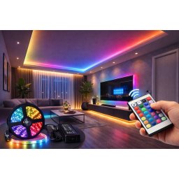 RGB LED traka 30 LED komplet sa kontrolom i daljinskim 5m 10m (Duzina: 10 m)