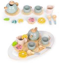 Drveni set za čaj – čajnik, šoljice, 14 delova – ECOTOYS