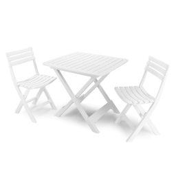 Ipae ProGarden camping set - Sklopivi Set sa 2 Stolice i Stolom - Beli