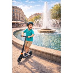 Dečiji Trotinet model 658 nosivost do 50kg sa zadnjim amortizerom - Crni