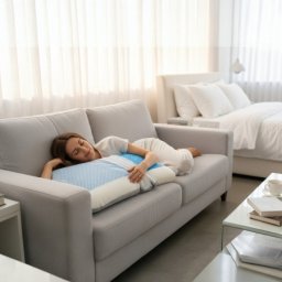 Jastuk sa plavim gelom za hladjenje 40x60x14cm Blue/White ( VLK000153-ss )