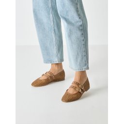 Ženske buškane baletanke 1-22144-46 kamel