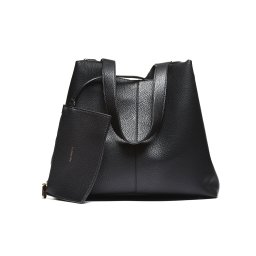 T012603BLK - Crna moderna ženska torba sa metalnim detaljem