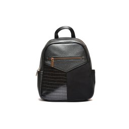 T012619BLK – Crni ranac srednje veličine sa kombinacijom materijala