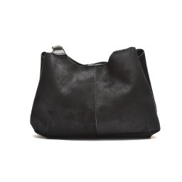 T012630BLK – Crna velur ceger torba sa metalnim ukrasom