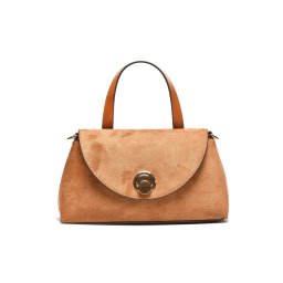 T012632CAM – Camel velur torba sa preklopom i metalnom kopčom