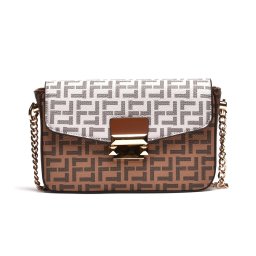 T012652CAM - Camel mini crossbody torba sa preklopom logo dezen