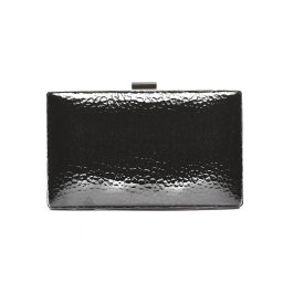 T022654BLK – Crna ženska večernja torbica sa metalik teksturom