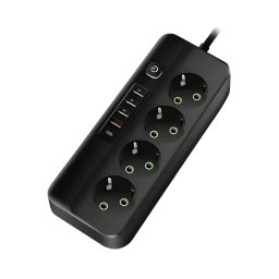 PRODUŽIVAČ RAZVODNIK 2m 4 UTIČNICE SA PREKIDAČEM 1.5mm2 4 USB + Type C PROSTO