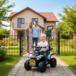 Dečija Guralica Kvad off-road 2u1 sa ručkom za guranje – Beli