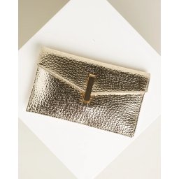 Ženska pismo torbica sa elegantnom kopčom T022655 zlatna