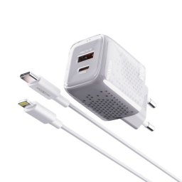 Moxom mx-hc206 Kucni punjac 18w fast pd 20w type c na lightning sivi ( P1255 )
