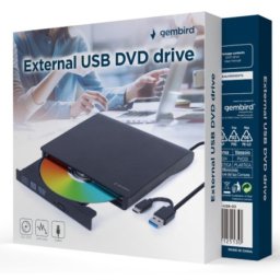 Gembird DVD-USB-031 eksterni USB CD/DVD drive Citac-rezac, USB + USB-C, black