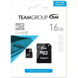 TeamGroup micro SDHC + SD adapter TUSDH16GCL10U03, CLASS 10 16Gb