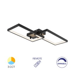 LED plafonjera sa daljinskim upravljačem NELA-SS1 40W – Elegancija i ušteda na dohvat ruke! (Boja okvira: CRNA)
